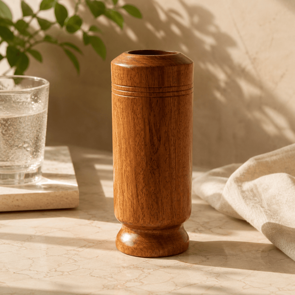 Sugar Balance Vijaysar Wooden Glass (Natural Sugar Solution)